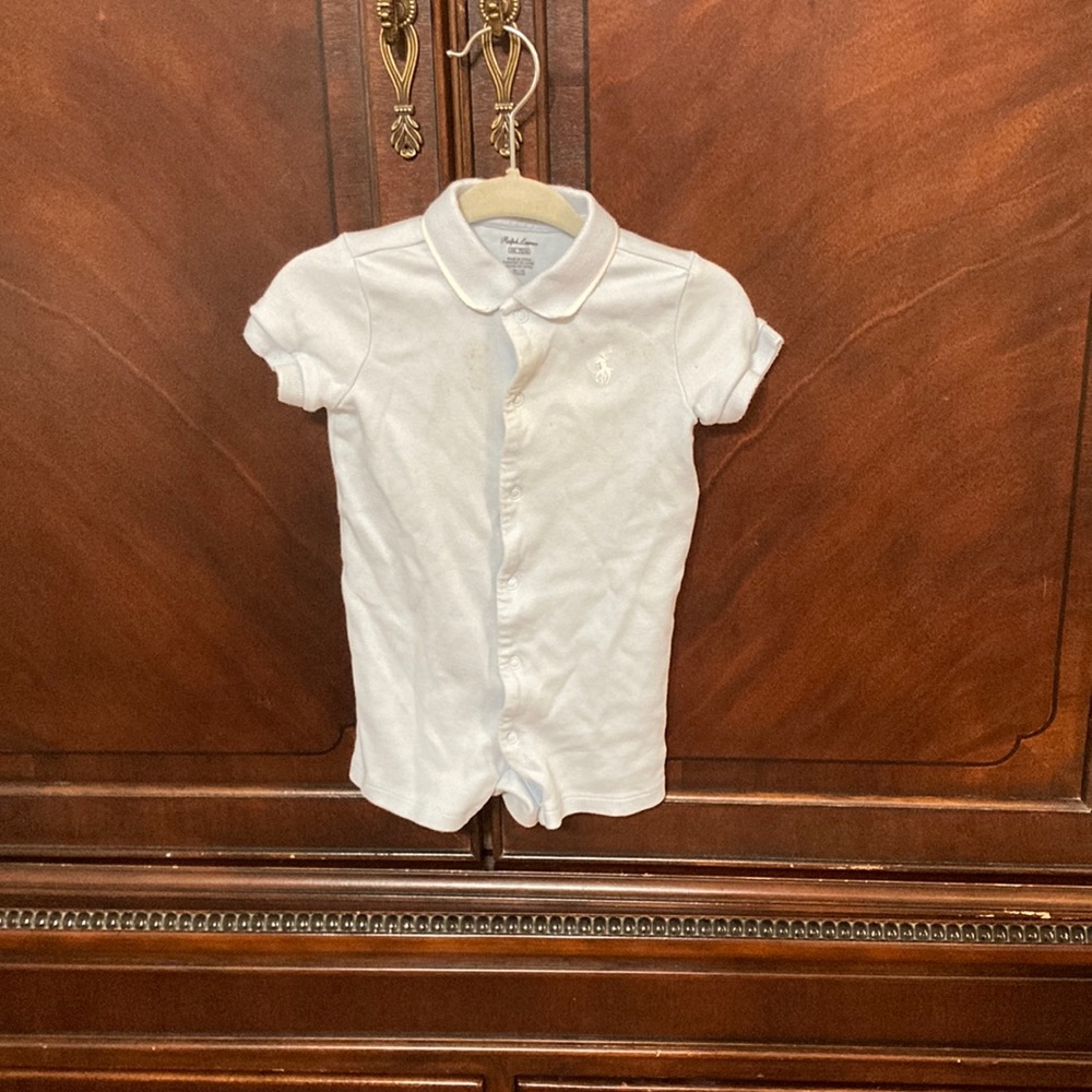 6 month old Ralph Lauren onesie